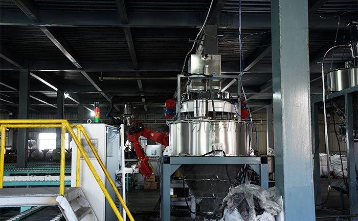 淮北电池材料生产线客户振动筛现场 电池材料振动筛