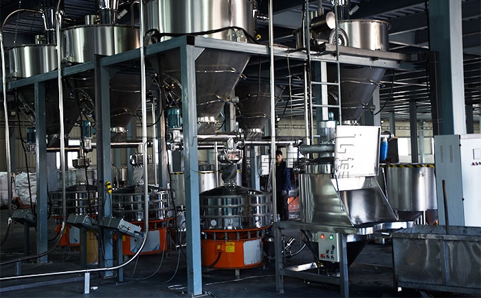 淮北电池材料生产线客户振动筛现场 电池材料振动筛